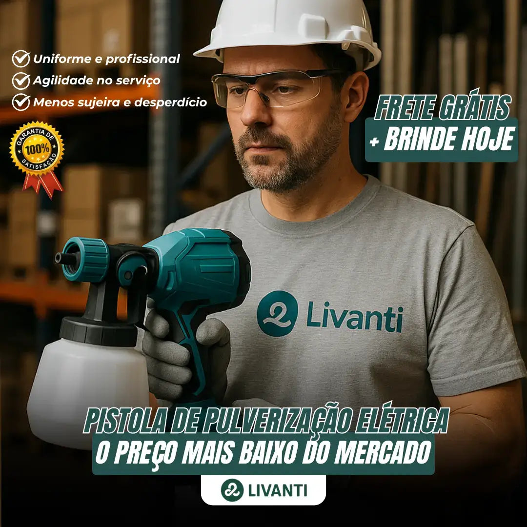 Pulverizador de Tinta 1000ml Elétrico de 200W + BRINDE (2 Baterias Extras)