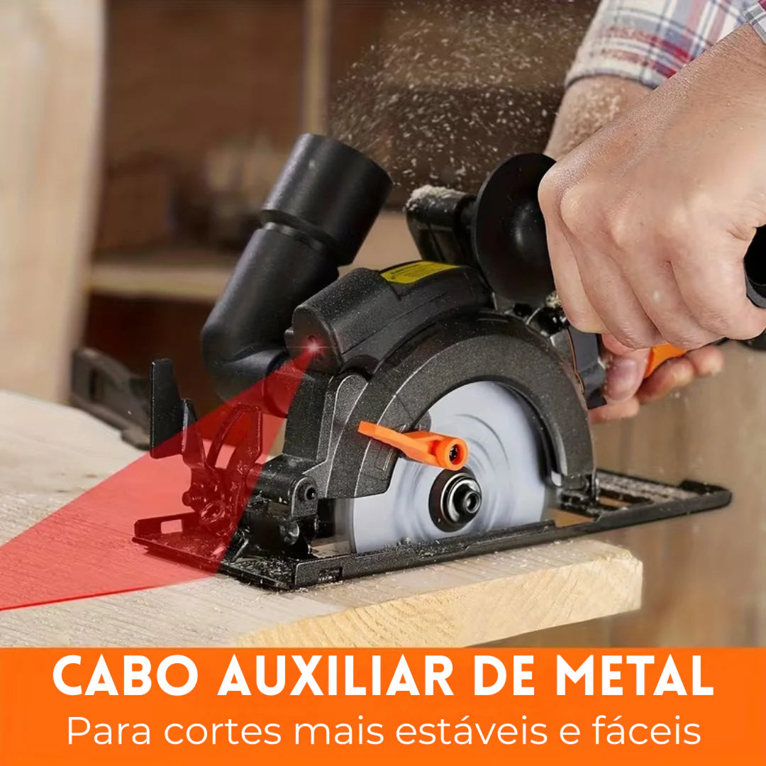 Serra Elétrica Circular Cortex Multiuso, 6 Lâminas Inclusas + BRINDES: Óculos de Proteção e Trena 10 Metros
